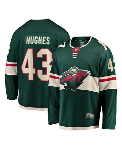 Fanatics Men's Quinn Hughes Green Minnesota Wild Home Breakaway Jersey