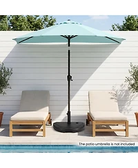 Costway Half Round Patio Umbrella Base with Pattern and Handle Fits 1.5"-1.9" Pole Diameters