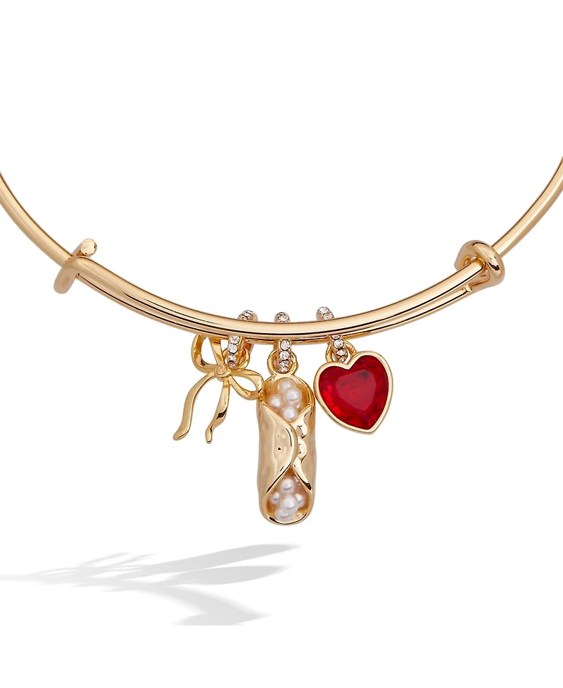 Alex and Ani There Cannoli Be You' Bow and Heart Multi Charm Bangle
