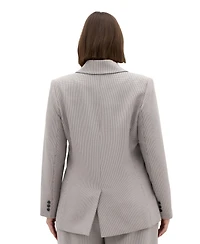 City Chic Plus Hailey Check Double-Breasted Houndstooth Blazer