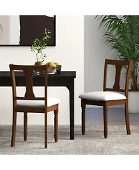 Gouun Set of 2 Linen Dining Chairs with Hidden Under-Seat Storage