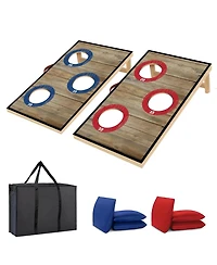 Aofar Electronic Cornhole Set Automatic Scoring Wood 8 Bags Carry Case