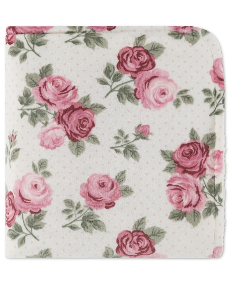 Huggies Baby Girls' Allover Rose Graphic Print Blanket