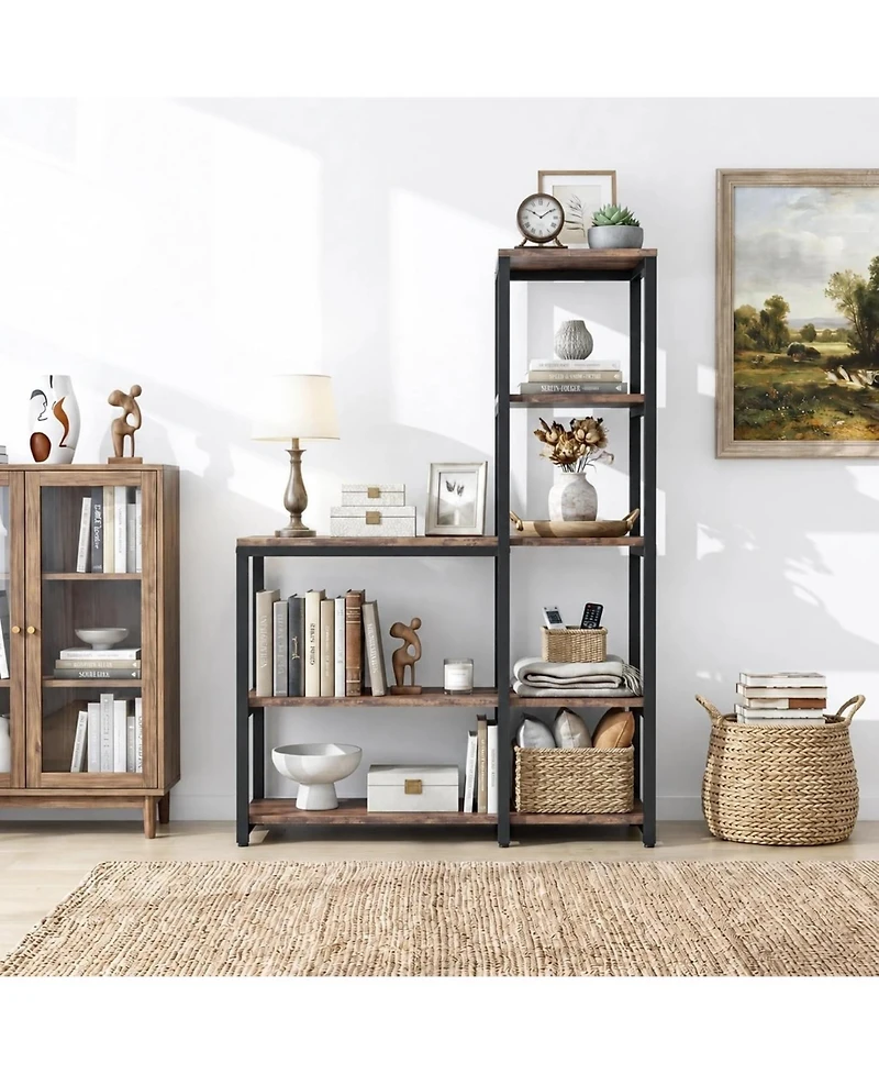 Tribesigns 5-Tier L-Shaped Corner Bookcase with Storage