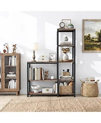 Tribesigns 5-Tier L-Shaped Corner Bookcase with Storage