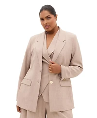 City Chic Plus Luci Double-Breasted Relaxed-Fit Blazer