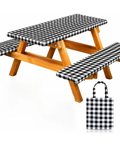 Piscifun Fitted Picnic Table And Bench Covers Waterproof Windproof Elastic Edges For Outdoor Camping