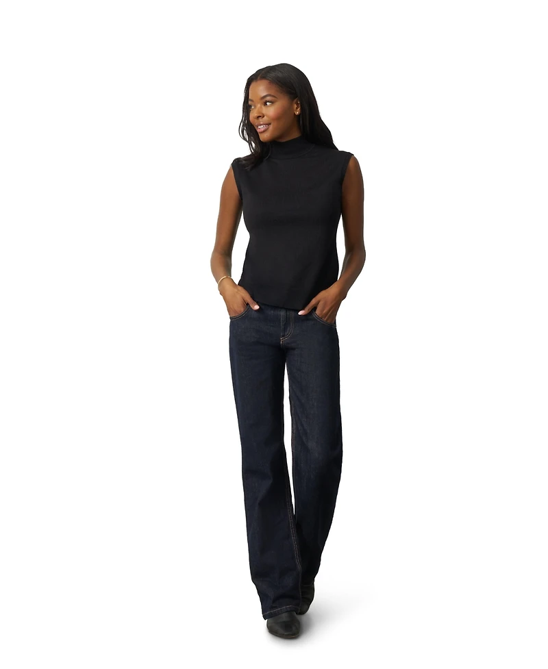 Cable & Gauge Women's Extended Shoulder Mock Neck Sweater