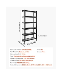 Sugift 68 Inch Tall 5-Tier Curio Display Cabinet with Acrylic Doors Wooden Frame Bookshelf