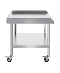 Hongge Stainless Steel Kitchen Work Table on Locking Casters