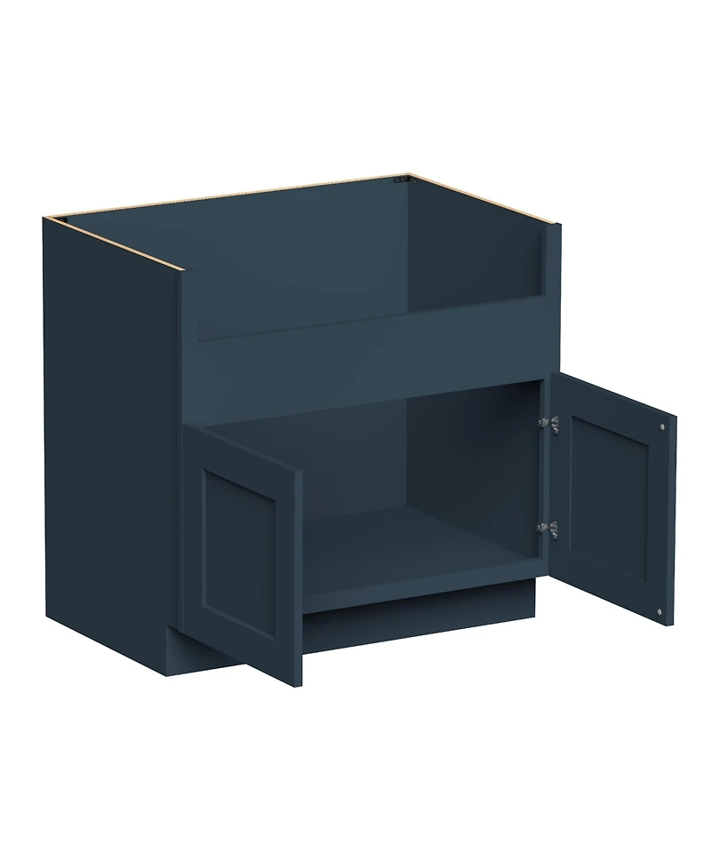Boyel Living 36 Inch Farmhouse Sink Base Cabinets, Ready to Assemble Kitchen Cabinets with Solid Wood Frame
