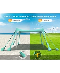 Aofar Beach Tent Sun Shelter Uv Protection Sandbags Camping Fishing Picnic