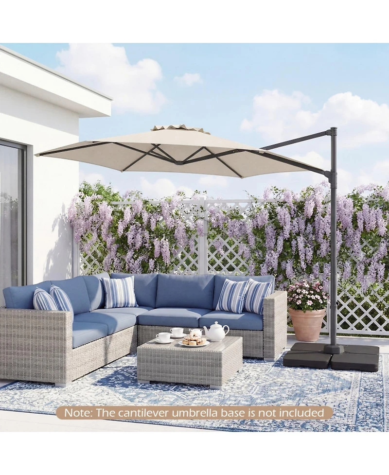 Gouun 10 Feet Cantilever Patio Umbrella with 360 Rotation and Air Vent