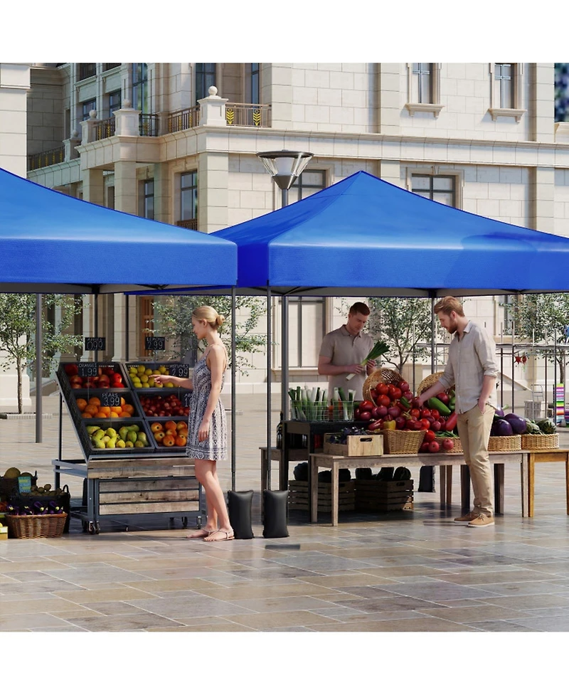 Gouun 9.5 x 9.5 feet Pop-Up Canopy Tent with Adjustable Heights and Wheeled Bag