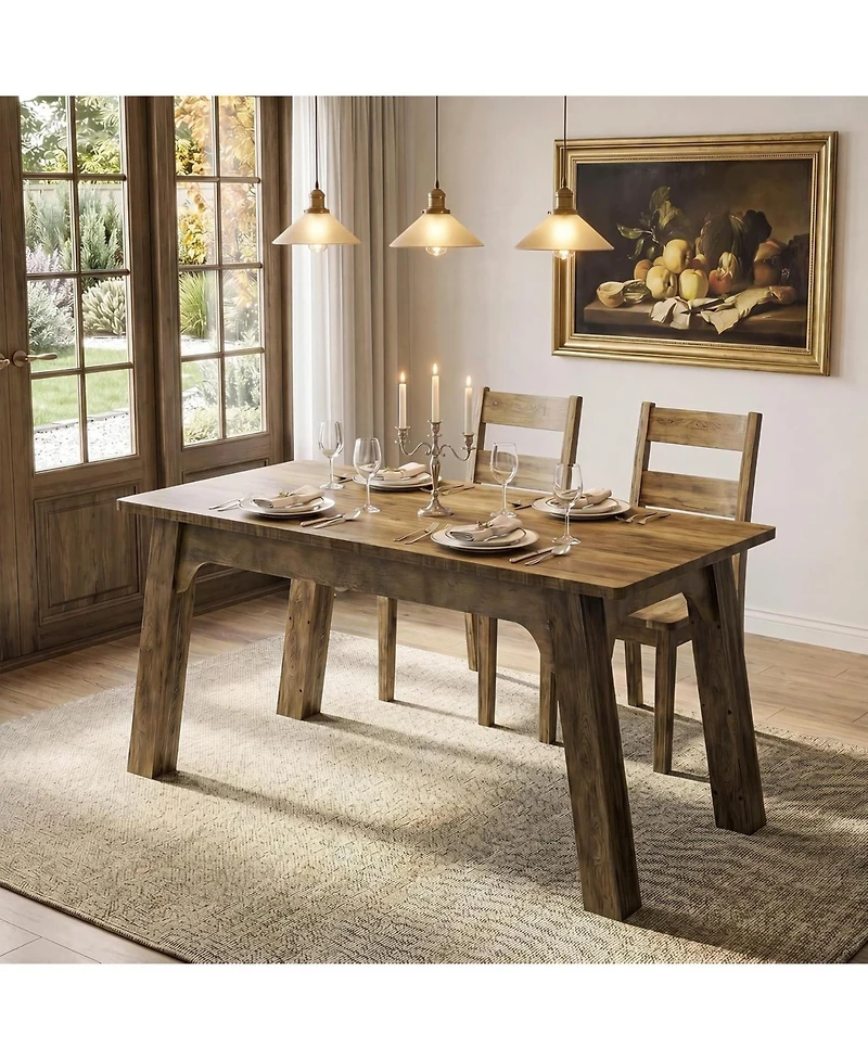 Tribesigns Rectangular Dining Table, Modern Kitchen Table with Heavy Duty Legs, Wooden Kitchen Furniture