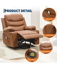homfan Power Lift Recliner, Oversized Electric Recliners Elderly Heat Massage, Home Theater 2 Cup Holders, Reclining Single Sofa Chair Living Room