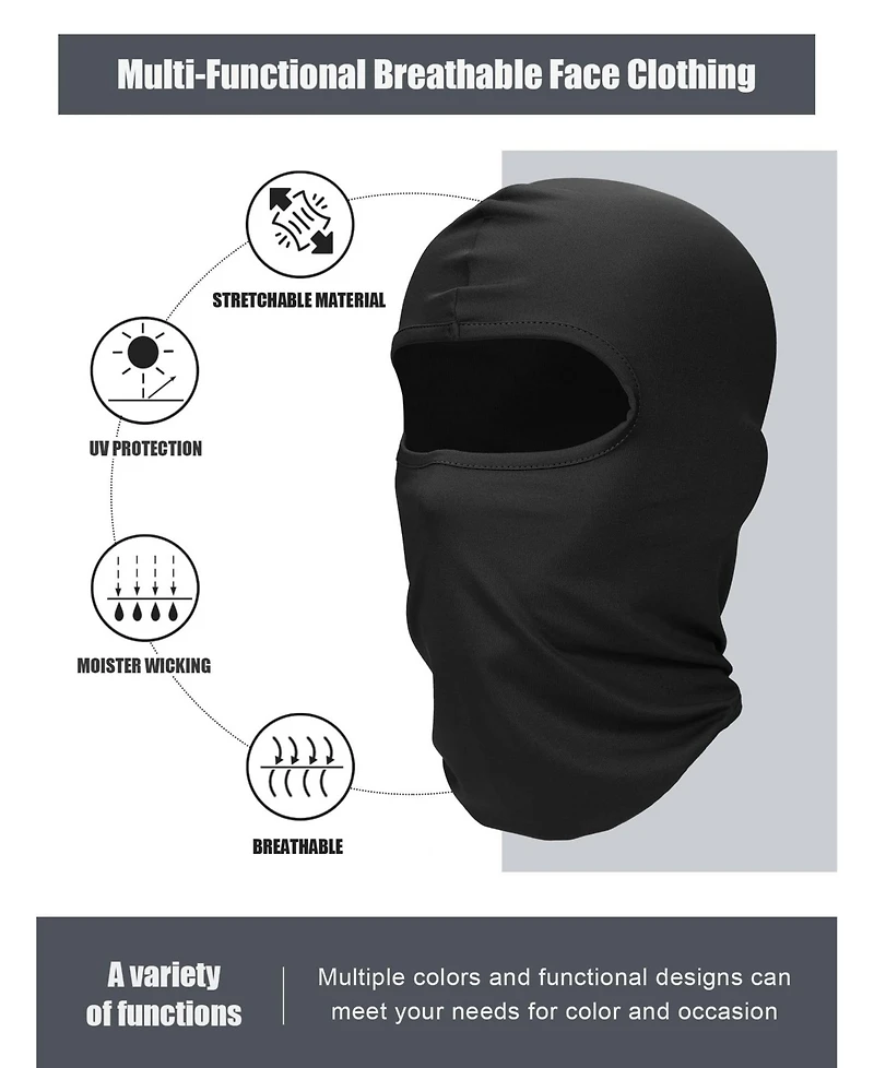 Piscifun 9 Pack Men's Balaclava Face Cover Warm Uv Protection Winter Outdoor Sports Gear