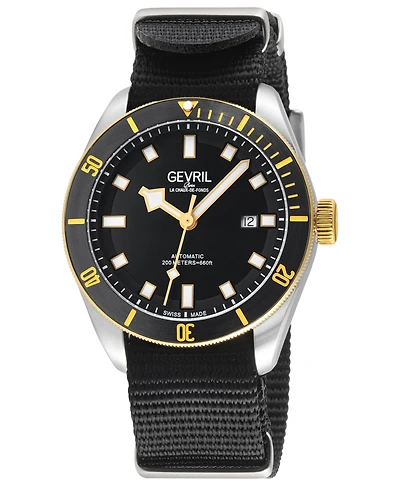 Gevril Men's Swiss Made Yorkville Swiss Automatic Nylon Strap Watch