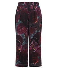 City Chic Plus Piper Orchid Print Wide Leg Pant