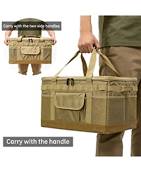 Piscifun Waterproof Foldable Camping Storage Bag Utility Tote With Axe Holder Outdoor Organizer For Hiking Picnic Bbq