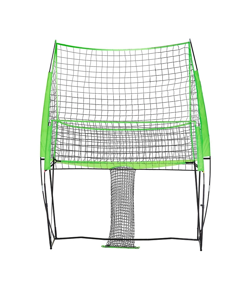 Hongge Height Adjustable Volleyball Training Net System 8 x 11 ft with Ball Return for Serving and Spiking Practice