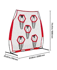 Hongge 6 x 6 ft Football Throwing Target Net with 5 Pockets Knotless Netting and Carry Case for Qb Accuracy Drills