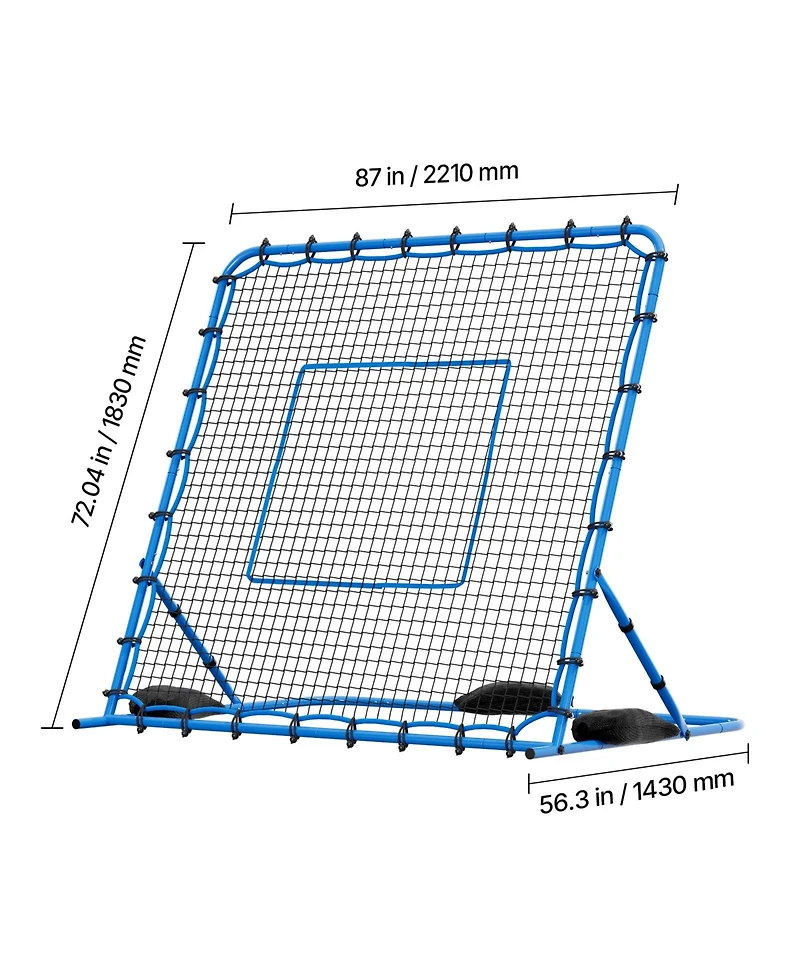 Hongge Quick-Switch Angle Soccer Rebounder 7 x 6 ft Heavy Duty Iron Frame Training Net for Teens and Adults