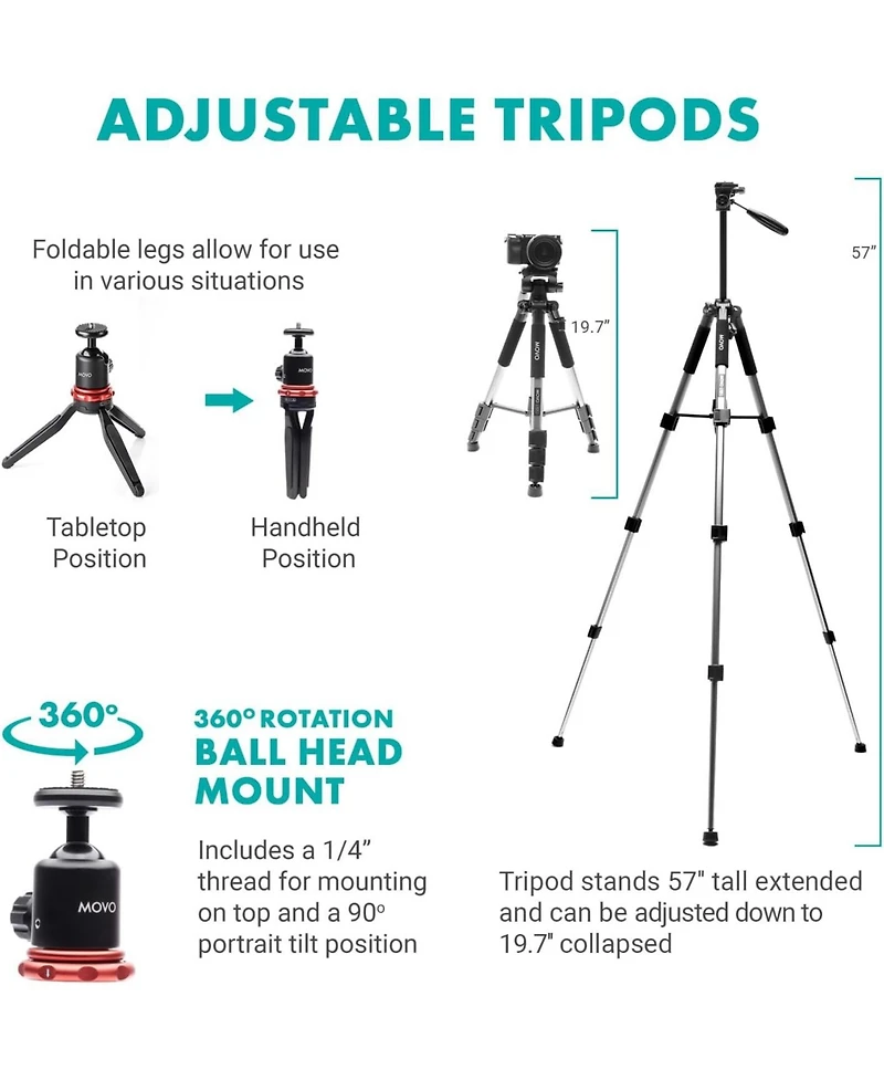 Movo iFilmer-pro Smartphone Rig with Dual Grip Cage, Wireless Lavalier Mics, and Full Size Tripod for iPhone and Android