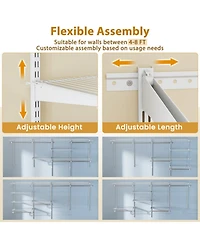Hongge 4-8 Ft Wall Mounted Closet Organizer System with Hanging Rods