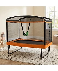 Hongge 6 Feet Kids Trampoline with Removable Swing and Safety Enclosure Net, 220 lb Capacity, Ages 3+