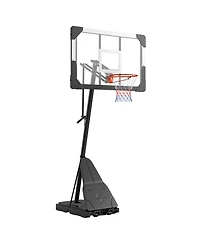 Hongge Portable Basketball Stand 44 in Pc Backboard with Quick Height Adjustment from 8.04 to 10 ft