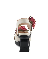 L'Artiste Women's Hooked 3D Floral Heel Sandal with Striking Style and Comfort