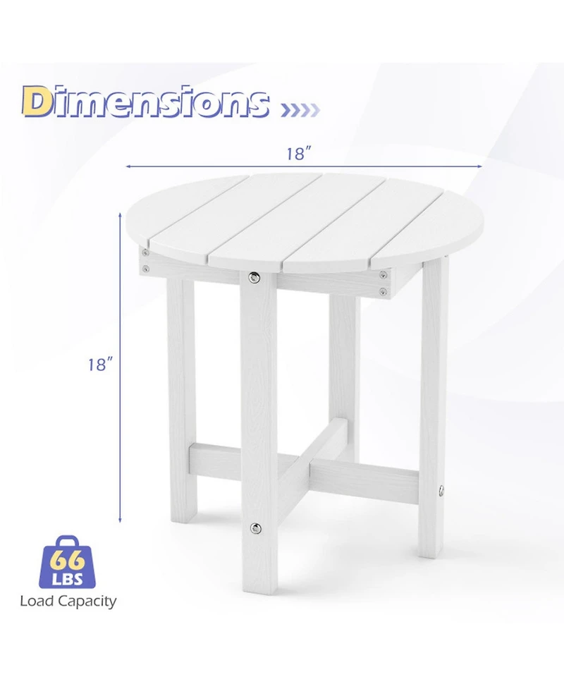 Sugift Hips Adirondack Side Table with Weather-Resistant Waterproof Top