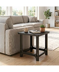 Sugift 18 in Outdoor Adirondack Side Table with Slatted Surface Hdpe