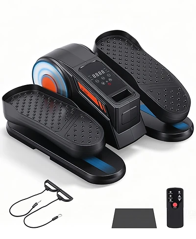 Sugift Under Desk Elliptical 12 Speeds Pedal Exerciser with Remote, Display, Bands and Mat for Seniors Office