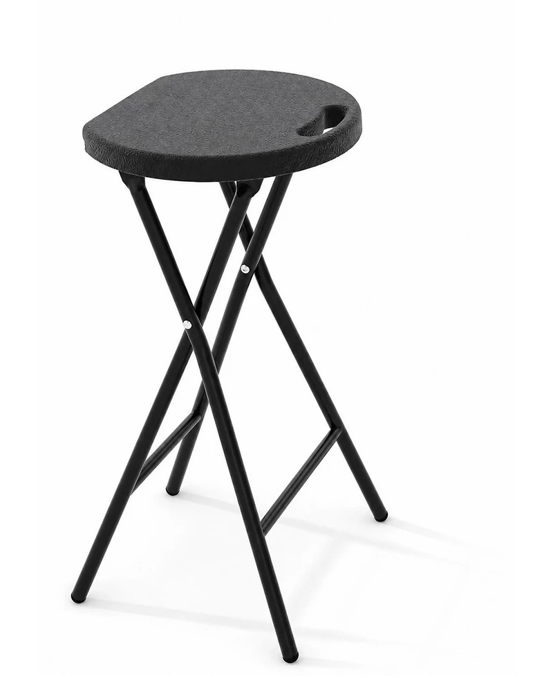 homfan 1-Pack 28" Tall Folding Stool with Handle, Safety Lock