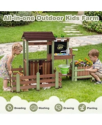 Sugift Mud Farm Fir Wood Planter Box Playset, Ages 3+