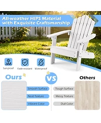 Sugift Kids All-Weather Adirondack Chair with Tilted High Backrest for Children