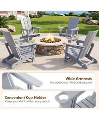 Sugift Hdpe Outdoor Adirondack Chairs with Cup Holder