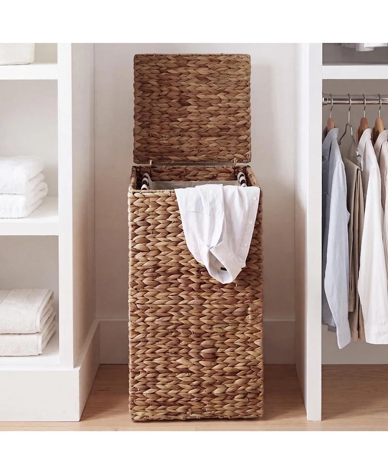 Best Choice Products Small Laundry Hamper With Lid, Handwoven Basket, Washable Liner and Handles