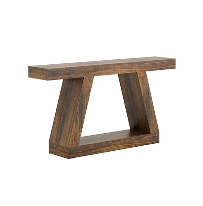 Slickblue 55" Farmhouse Console Table with Storage Shelves