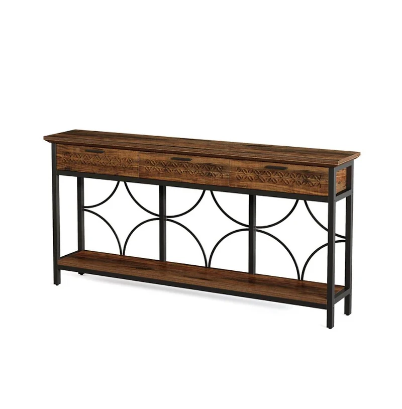 Slickblue Long Console Table with Storage Drawers for Entryway