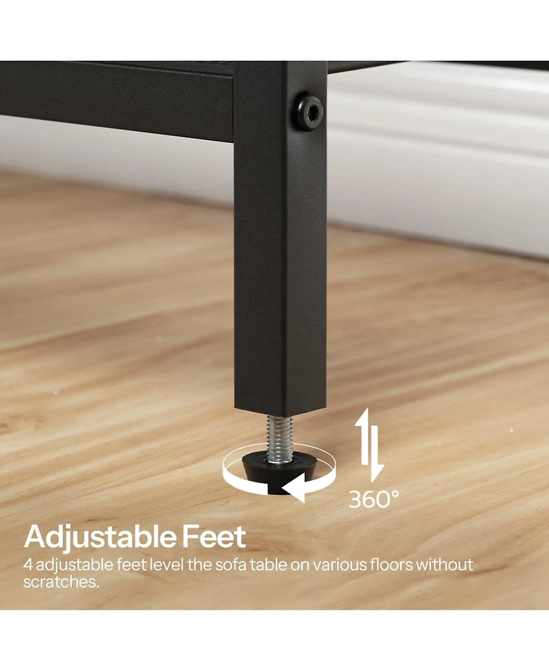 Slickblue 29.5-Inch Narrow Behind Sofa Table with Fabric Storage Drawers