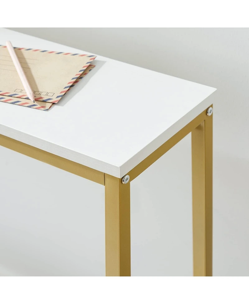Slickblue Slim 120cm 2-Tier Console Table with Storage Shelf for Small Spaces