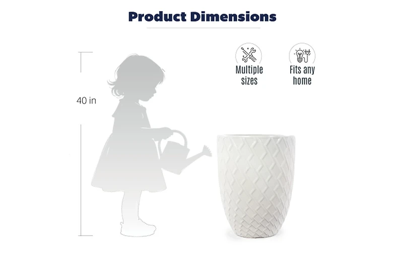 Yobtop Handmade Ceramic Planter Pot, Breathable Clay,Indoor Outdoor Doorway Use,Monstera Deliciosa and Fiddle Leaf Fig