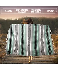 Piscifun Authentic Handmade Mexican Baja Blanket All Season Versatile Outdoor Throw