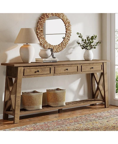 Tribesigns 70.87" Console Table with 3 Drawers and Shelf