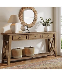 Tribesigns 70.87" Console Table with 3 Drawers and Shelf