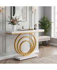 Tribesigns 41" Gold Console Table with Marble Top