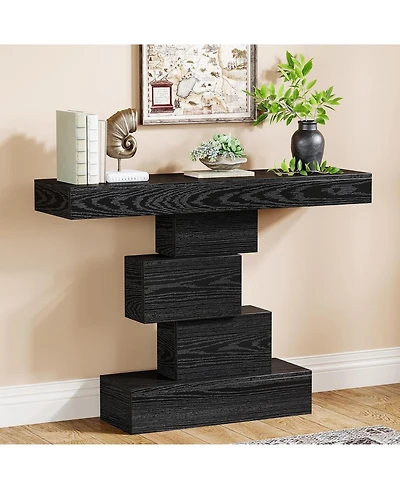 Tribesigns Farmhouse Console Table, 42.5-Inch Narrow Wood Sofa Table Behind Couch, Industrial Entryway Accent